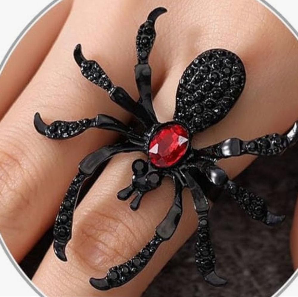 Hot Topic Black and Red Spider Ring